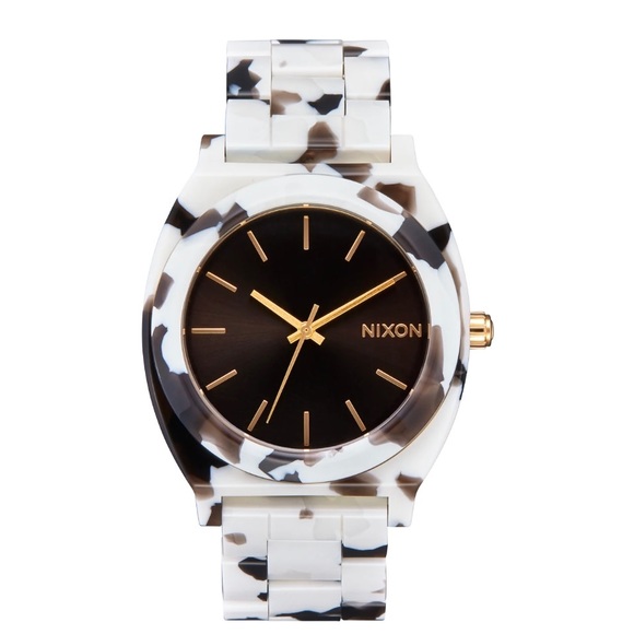 Nixon Accessories - Nixon Time Teller Acetate black & white tortoise shell womens watch NIB